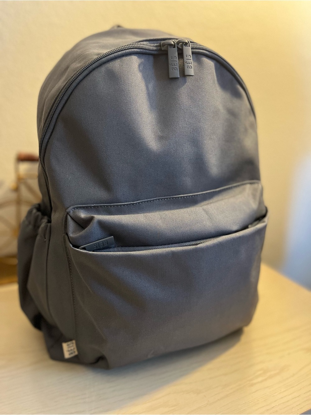 BEIS Charcoal Gray Everyday Backpack with Front Pocket
